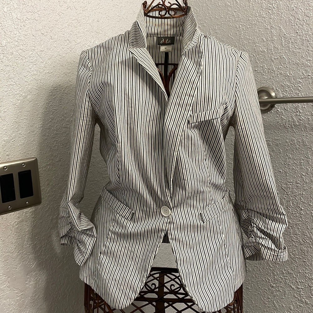 Dots womens blazer Stripped Size medium blue/white